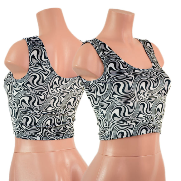 READY to SHIP Distortion Velvet Crop Tank - Coquetry Clothing