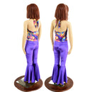Ready to Ship Girls Monroe Style Bell Bottom, Tie Back Halter Catsuit - Coquetry Clothing