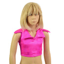 Ready to Ship Girls Neon Pink Sparkly Jewel Sleeveless Showtime Crop Top - Coquetry Clothing