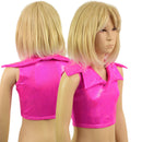 Ready to Ship Girls Neon Pink Sparkly Jewel Sleeveless Showtime Crop Top - Coquetry Clothing