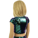 Ready to Ship Girls Scarab Holographic Cap Sleeve Crop Top - Coquetry Clothing