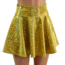 Ready To Ship Gold Kaleidoscope 15" Circle Cut Mini Skirt - Coquetry Clothing