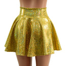 Ready To Ship Gold Kaleidoscope 15" Circle Cut Mini Skirt - Coquetry Clothing