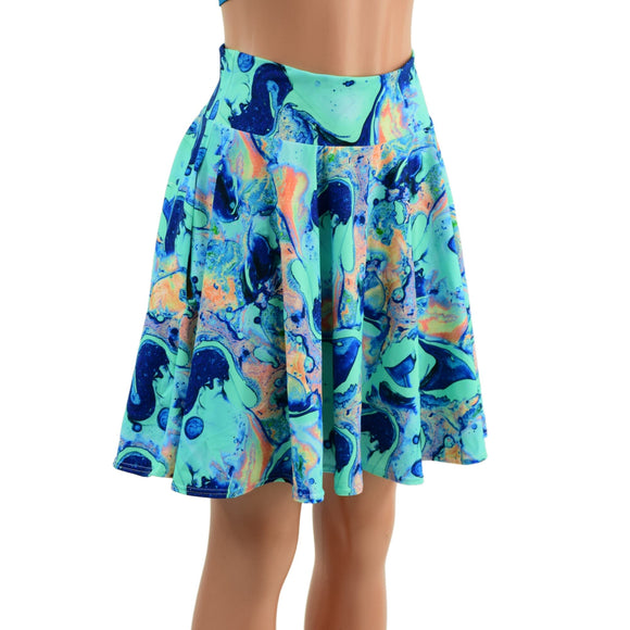 Ready to Ship Lapis Lagoon Pocket Skater Skirt Large - Coquetry Clothing
