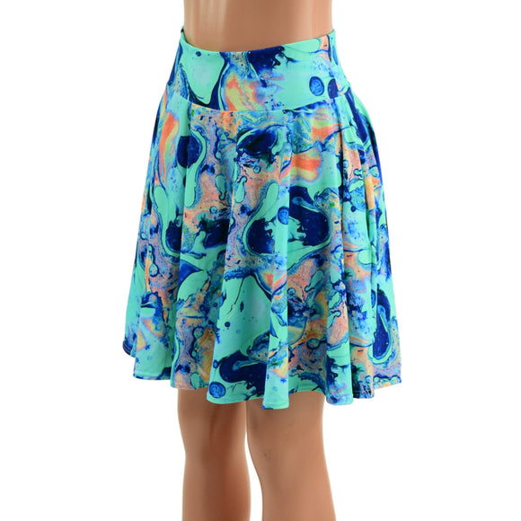 Ready to Ship Lapis Lagoon Pocket Skater Skirt Large - Coquetry Clothing