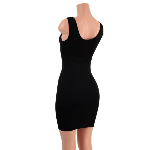 Ready To Ship Smooth Black Spandex Tank Dress - Coquetry Clothing