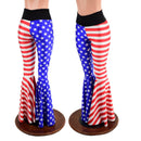 Ready to Ship Stars and Stripes High Waist Bell Bottom Flares Large - Coquetry Clothing