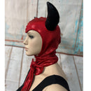 Red and Black Devil Bonnet Hood - Coquetry Clothing
