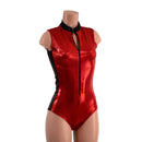 Red and Black Sleeveless Stella Romper with Side Panels - Coquetry Clothing