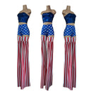 Red and White Stripe Candy Cane Stilt Covers (all vertical striped) - Coquetry Clothing