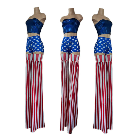 Red and White Stripe Candy Cane Stilt Covers (all vertical striped) - Coquetry Clothing