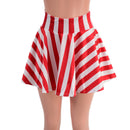 Red and White Stripe Circle Cut Mini Skirt - Coquetry Clothing