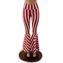 Red and White Striped High Waist Bell Bottom Flares - Coquetry Clothing