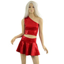 Red Sparkly Crop Top & Circle Cut Skirt Set - Coquetry Clothing