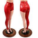 Red Sparkly Jewel Asymmetrical One Leg Leggings - Coquetry Clothing