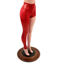 Red Sparkly Jewel Asymmetrical One Leg Leggings - Coquetry Clothing