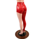 Red Sparkly Jewel Asymmetrical One Leg Leggings - Coquetry Clothing