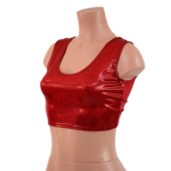 Red Sparkly Jewel MINI Crop Tank - Coquetry Clothing