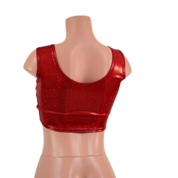 Red Sparkly Jewel MINI Crop Tank - Coquetry Clothing