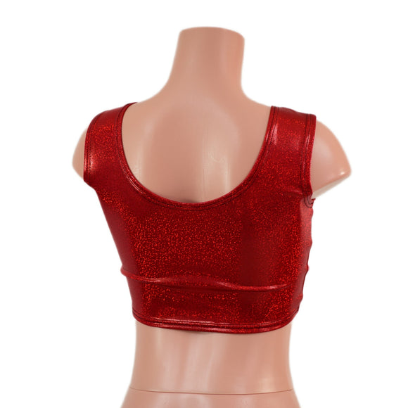 Red Sparkly Jewel MINI Crop Tank - Coquetry Clothing