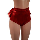Red Sparkly Jewel Ruffle Rump Siren Shorts - Coquetry Clothing