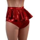 Red Sparkly Jewel Ruffle Rump Siren Shorts - Coquetry Clothing
