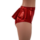 Red Sparkly Jewel Ruffle Rump Siren Shorts - Coquetry Clothing