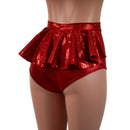 Red Sparkly Jewel Ruffle Rump Siren Shorts - Coquetry Clothing