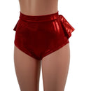 Red Sparkly Jewel Ruffle Rump Siren Shorts - Coquetry Clothing