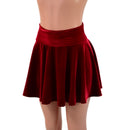 Red Velvet Circle Cut Mini Skirt - Coquetry Clothing