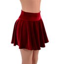 Red Velvet Circle Cut Mini Skirt - Coquetry Clothing