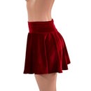 Red Velvet Circle Cut Mini Skirt - Coquetry Clothing