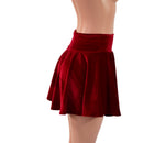 Red Velvet Circle Cut Mini Skirt - Coquetry Clothing
