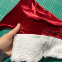 Red Velvet Santa Hat with White Minky Trim - 4