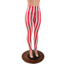 Red & White Striped Leggings - Coquetry Clothing