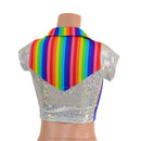 Retro Rainbow Rodeo Crop Top with Cap Sleeves - Coquetry Clothing