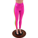 Retro Rainbow Side Panel High Waist Leggings - Coquetry Clothing