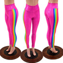 Retro Rainbow Side Panel High Waist Leggings - Coquetry Clothing