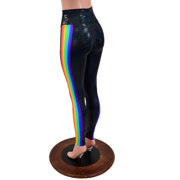 Retro Rainbow Side Panel High Waist Leggings - Coquetry Clothing