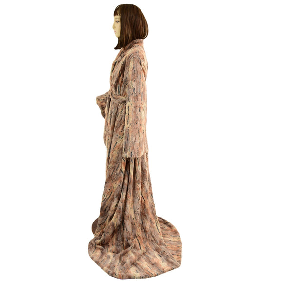 Reversible Minky Faux Fur Puddle Train Robe with Belt - Coquetry Clothing