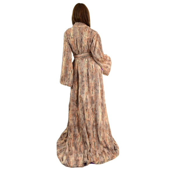 Reversible Minky Faux Fur Puddle Train Robe with Belt - Coquetry Clothing