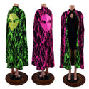 Reversible Neon Alien Head Cape - 5
