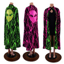 Reversible Neon Alien Head Cape - Coquetry Clothing
