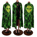Reversible Neon Alien Head Cape - 8