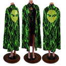Reversible Neon Alien Head Cape - Coquetry Clothing