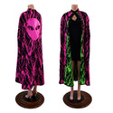 Reversible Neon Alien Head Cape - 4