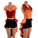 Reversible Tuxedo Tail Sleeveless Zipper Front Crop Jacket - Coquetry Clothing
