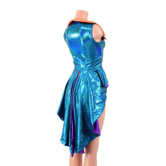 Reversible Tuxedo Tail Sleeveless Zipper Front Crop Jacket - Coquetry Clothing