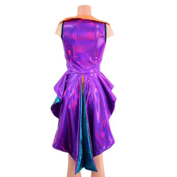 Reversible Tuxedo Tail Sleeveless Zipper Front Crop Jacket - 6