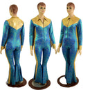 Rodeo Catsuit with Side Panels, Fringe, Snap Cuffs and Yoke Collar - Coquetry Clothing